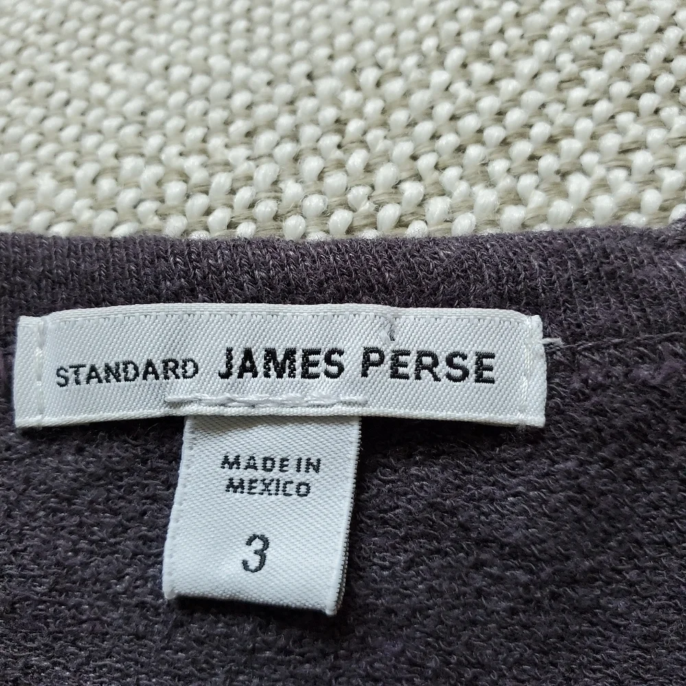 James Perse Tunic Top Kangaroo Pocket Lightweight Sweatshirt.  Size 3 (Large) - Picture 5 of 6